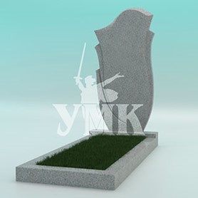 Памятник из светло-серого гранита фигурный №21  1000-500-50