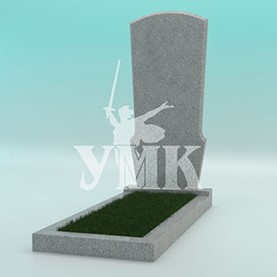 Памятник из светло-серого гранита фигурный №23  1000-450-50